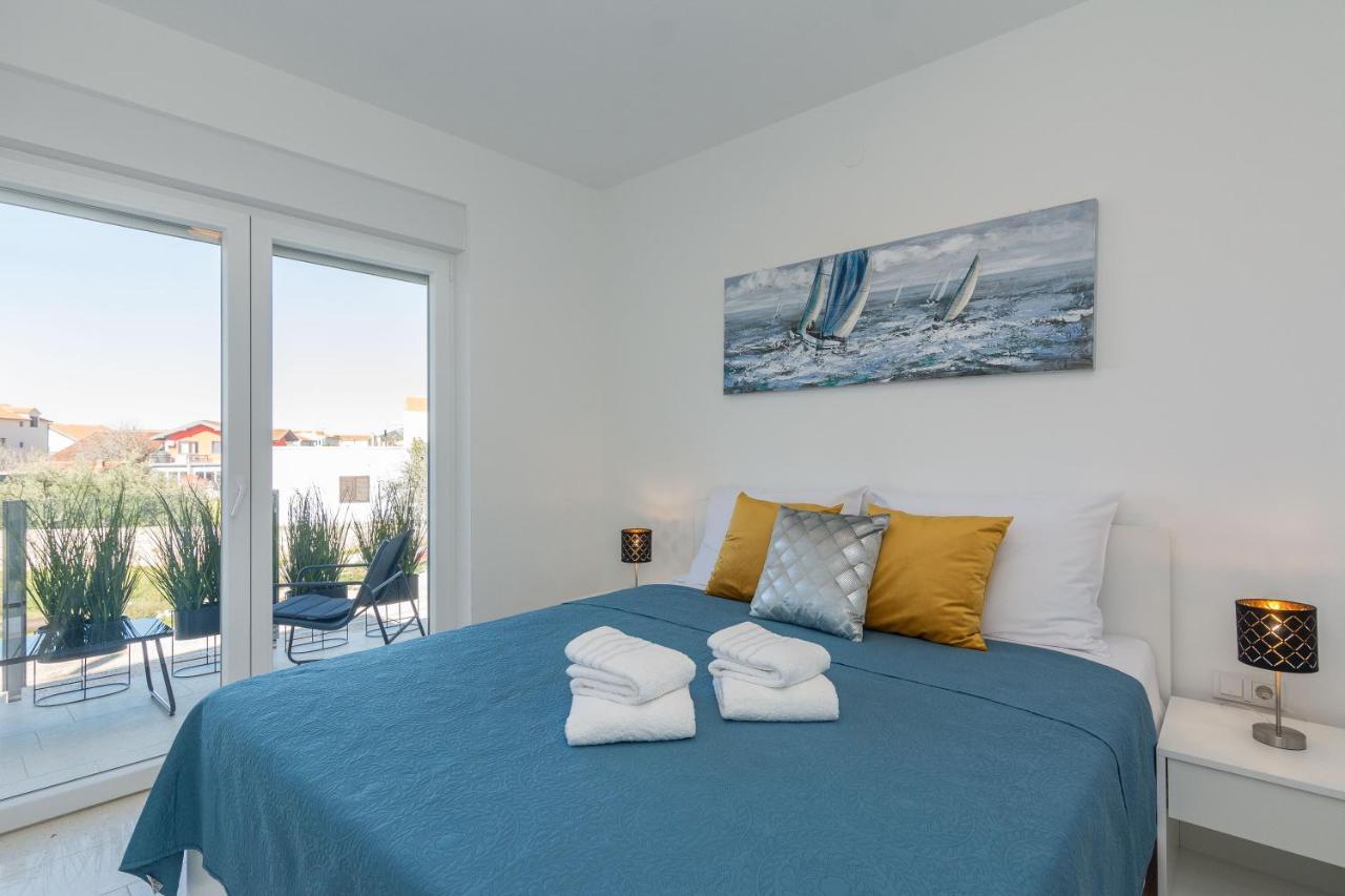 Bedroom with garden and sea views
